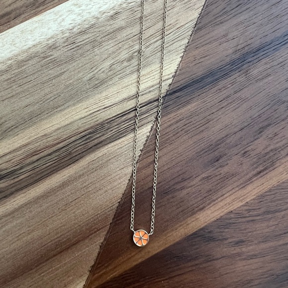 14k SOLID GOLD Ariel Gordon Orange charm necklace. 16...